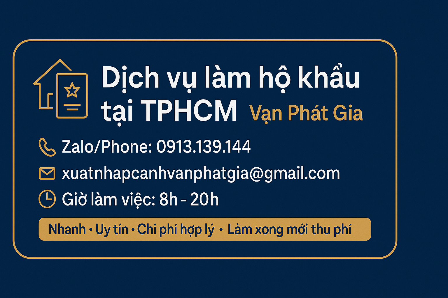 Dịch vụ làm hộ khẩu tại TPHCM