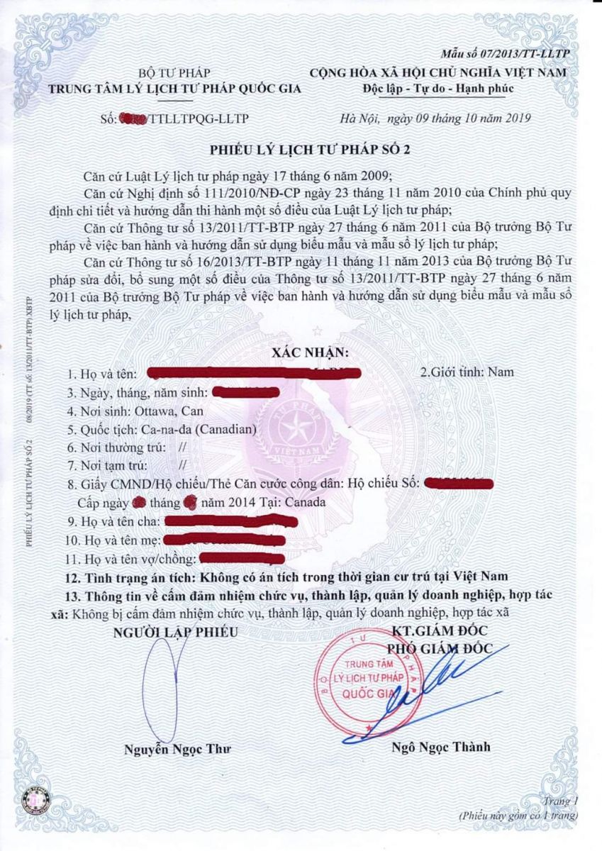 Quy trình làm lý lịch tư pháp nhanh