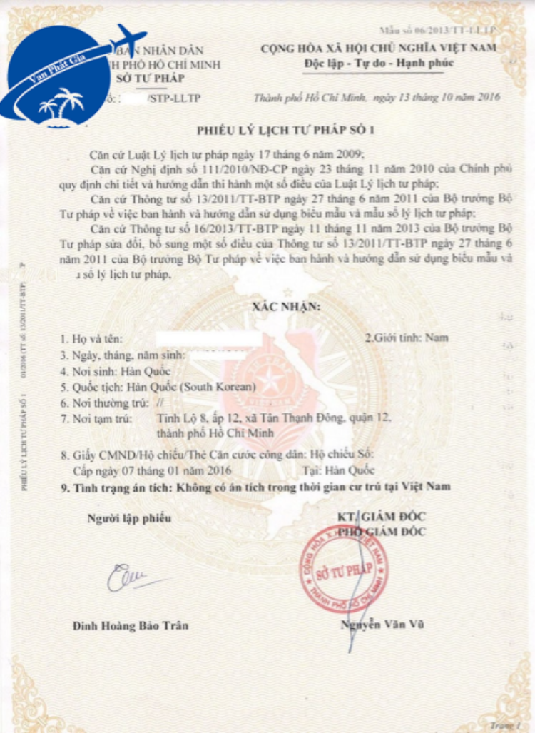 dịch vụ làm lý lịch tư pháp số 1